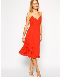 Красное повседневное платье со складками от Asos