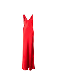 Красное сатиновое вечернее платье от Galvan