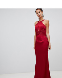 Красное сатиновое вечернее платье от Little Mistress Tall