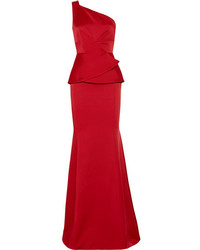 Красное сатиновое вечернее платье от Roland Mouret