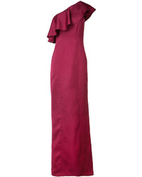 Красное сатиновое вечернее платье от Zac Posen