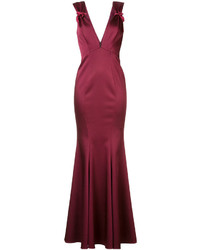 Красное сатиновое вечернее платье от Zac Posen