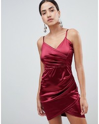 Красное сатиновое коктейльное платье от AX Paris