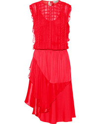 Красное сатиновое коктейльное платье от Preen Line