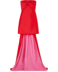 Красное сатиновое коктейльное платье от Reem Acra