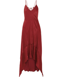 Красное сатиновое платье-комбинация от Esteban Cortazar