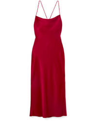 Красное сатиновое платье-комбинация от Jason Wu
