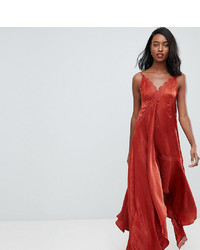 Красное сатиновое платье-макси от Asos Tall