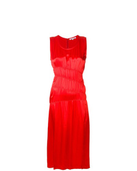 Красное сатиновое платье-миди от Helmut Lang