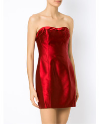 Красное сатиновое платье-футляр от Tufi Duek