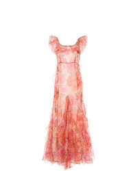 Красное шелковое вечернее платье с цветочным принтом от Alice McCall
