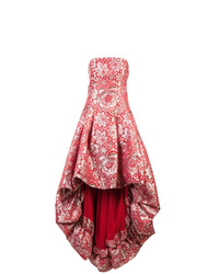 Красное шелковое вечернее платье с цветочным принтом от Zac Zac Posen