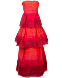 Красное шелковое вечернее платье от Carolina Herrera