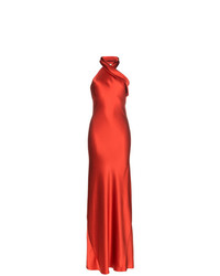 Красное шелковое вечернее платье от Galvan