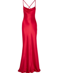 Красное шелковое вечернее платье от Galvan