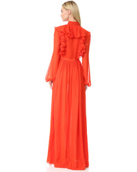 Красное шелковое вечернее платье от Giambattista Valli