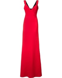 Красное шелковое вечернее платье от Victoria Beckham