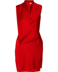 Красное шелковое облегающее платье от Helmut Lang