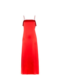 Красное шелковое платье-комбинация от Deitas