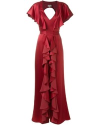 Красное шелковое платье-макси от Temperley London