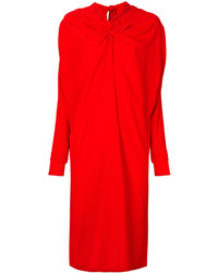 Красное шелковое платье-миди от Marni