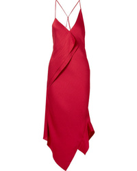 Красное шелковое платье-миди от Roland Mouret