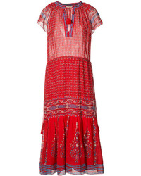 Красное шелковое платье-миди от Ulla Johnson