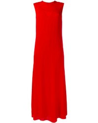 Красное шелковое платье-миди от Valentino