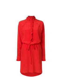 Красное шелковое платье прямого кроя от Zadig & Voltaire