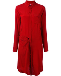 Красное шелковое платье-рубашка от A.F.Vandevorst