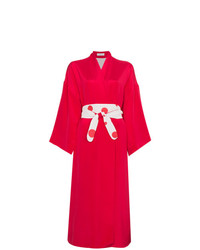Красное шелковое платье с запахом от Racil