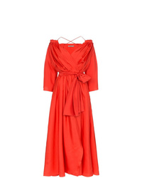 Красное шелковое платье с запахом от Three Graces