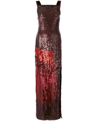 Красное шелковое платье с украшением от Tom Ford