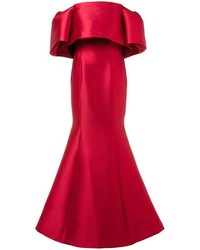 Красное шелковое платье от Monique Lhuillier