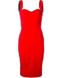 Красное шелковое платье от Victoria Beckham