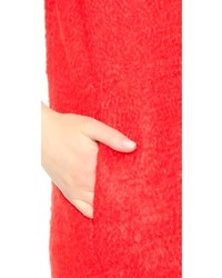 Красное шерстяное платье прямого кроя от MSGM