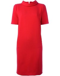 Красное шерстяное платье прямого кроя от Twin-Set