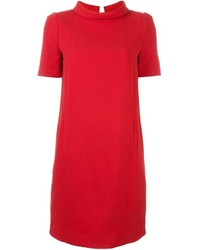 Красное шерстяное платье прямого кроя от Twin-Set