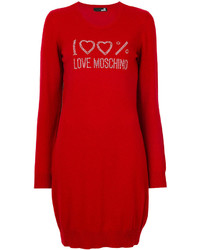 Красное шерстяное платье от Love Moschino
