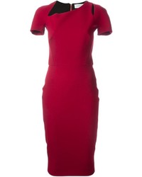 Красное шерстяное платье от Victoria Beckham