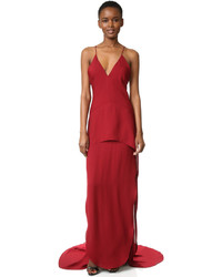 Красное шифоновое вечернее платье от Maiyet