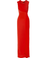 Красное шифоновое вечернее платье от Vera Wang