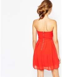 Красное шифоновое коктейльное платье от TFNC