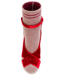 Красные бархатные ботильоны от Fendi