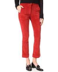 Женские красные бархатные брюки от 3x1