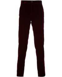 Мужские красные бархатные классические брюки от Giorgio Armani