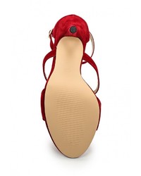 Красные босоножки на каблуке от Anne Michelle