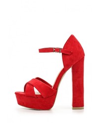 Красные босоножки на каблуке от Super Mode
