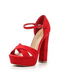 Красные босоножки на каблуке от Super Mode