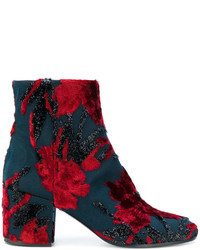 Женские красные ботинки с цветочным принтом от P.A.R.O.S.H.